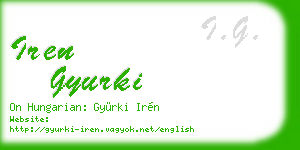 iren gyurki business card