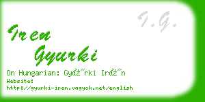 iren gyurki business card